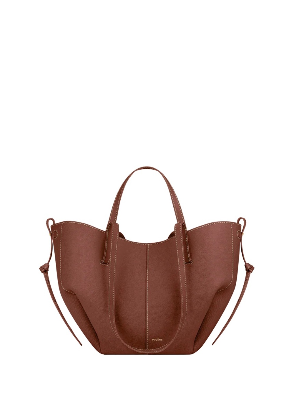 NWT Authentic Polene Paris Cyme Mini Shoulder Tote Handbag Cognac Expandable